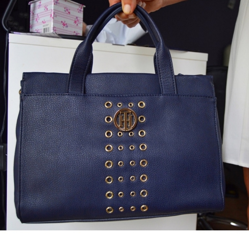 Navy Blue Tommy Hilfigher Satchel Bag